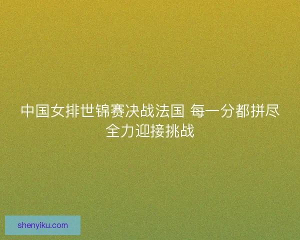中国女排世锦赛决战法国 每一分都拼尽全力迎接挑战